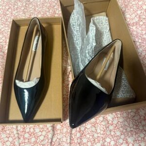 Steve Madden Glossy Black Pointed Flats